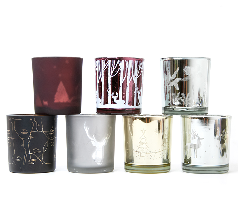 several embossed glass candle jar packaging 03