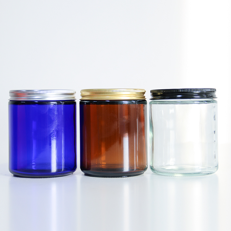 three decorative candle packaging with screw on lid 01