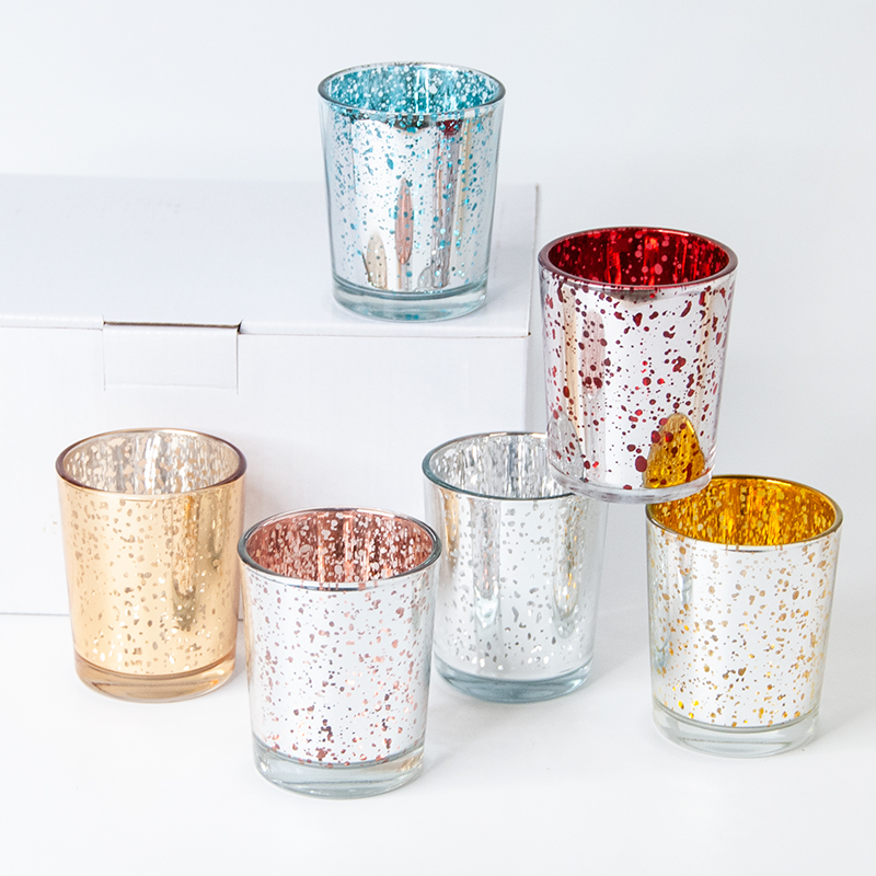 six electroplated speckled glasses for candles 02
