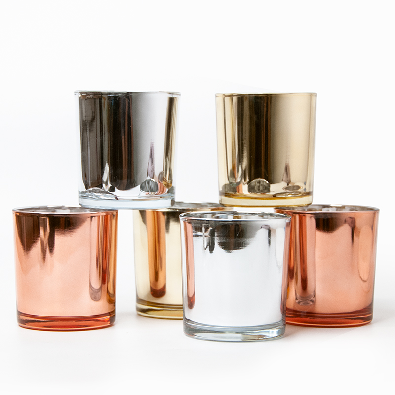 six electroplated decorative jars for candles 01