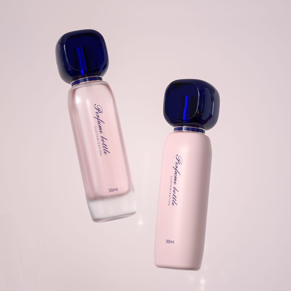 glass bottles for perfume pink
