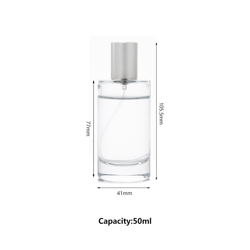 cylinder clear spray glass perfume bottle