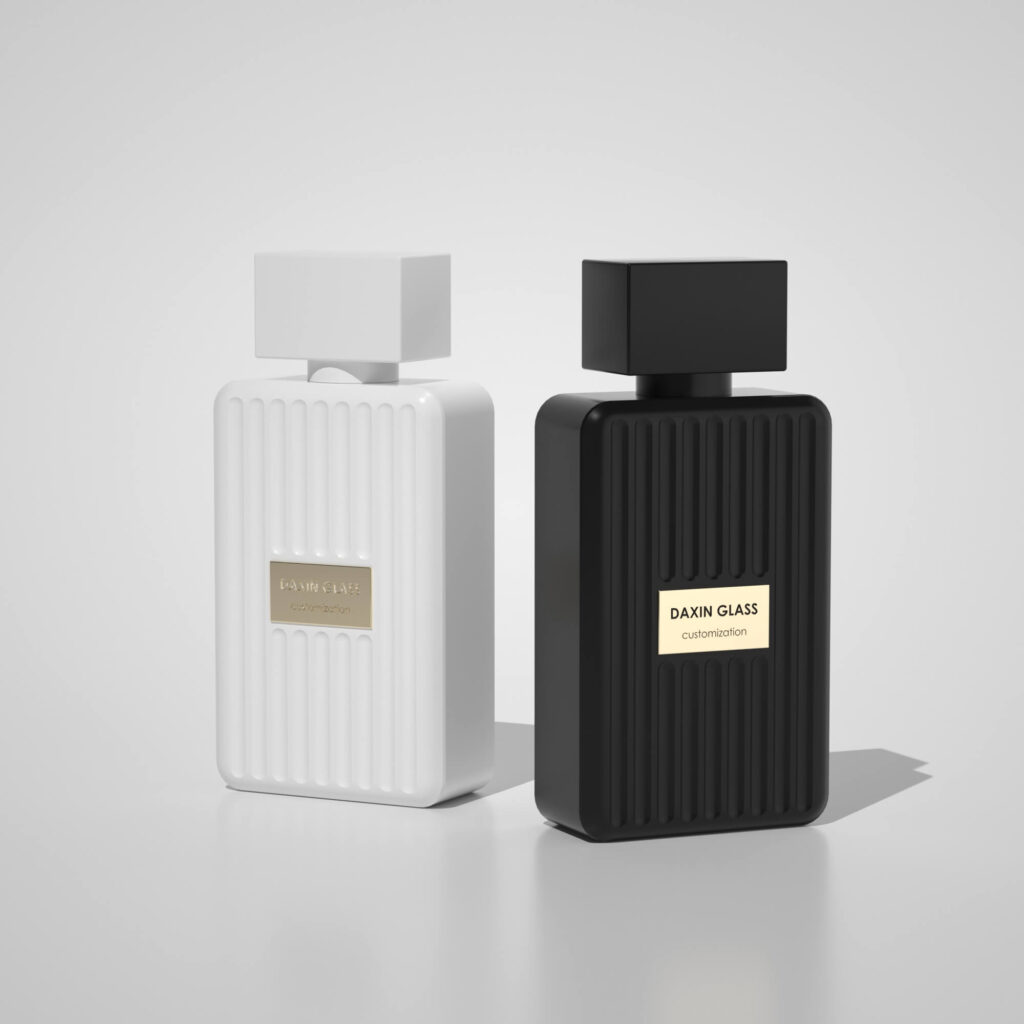 white and black perfume bottle