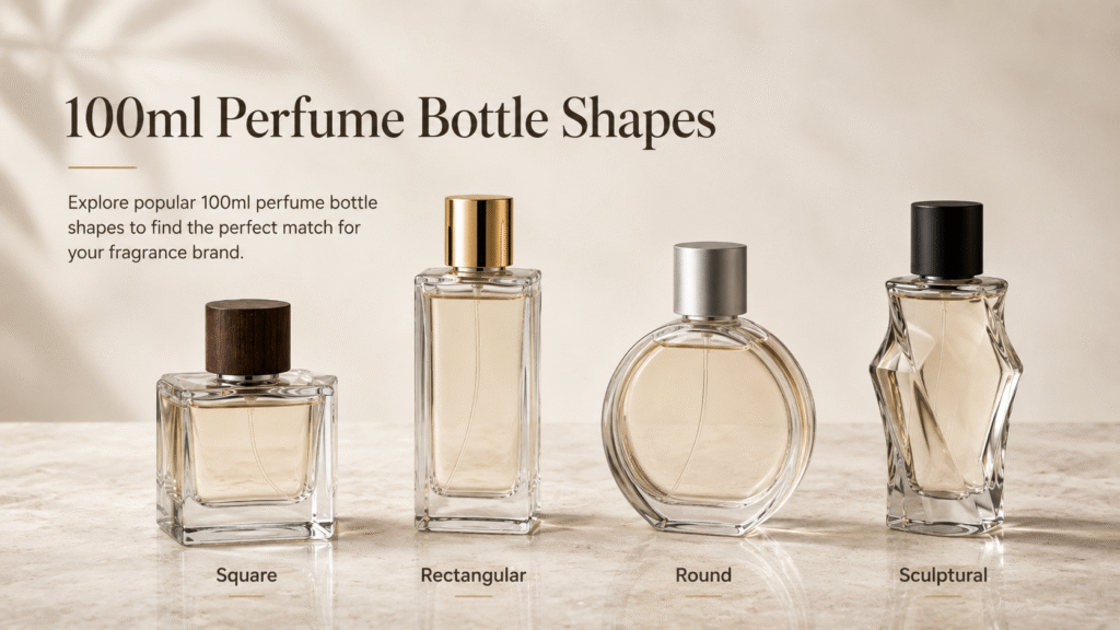 Comparison of square and round 100ml perfume bottle designs