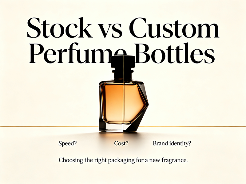 Custom perfume bottle compatibility test with pump, collar, and cap