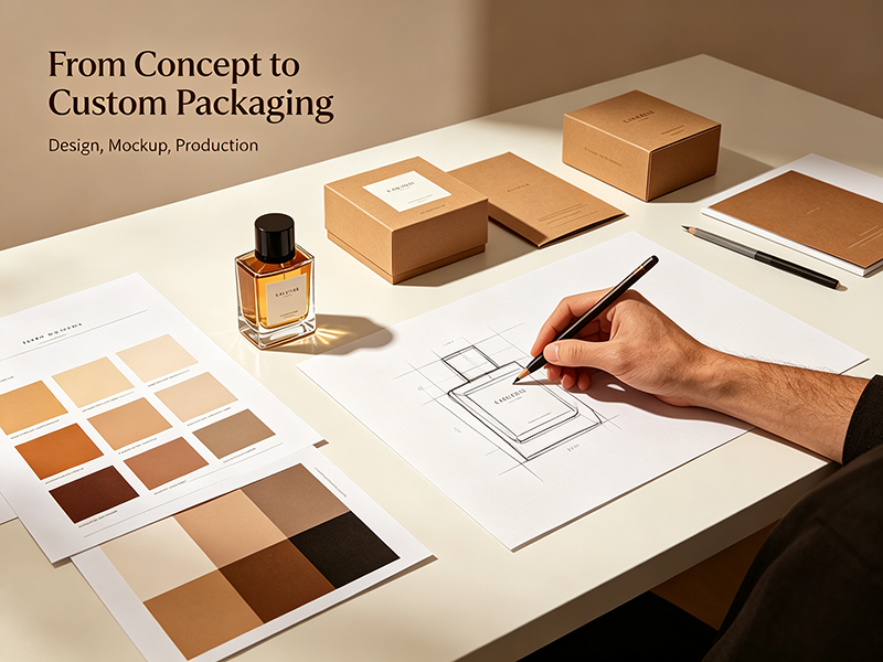Perfume packaging MOQ matrix for glass bottles, pumps, caps, and boxes
