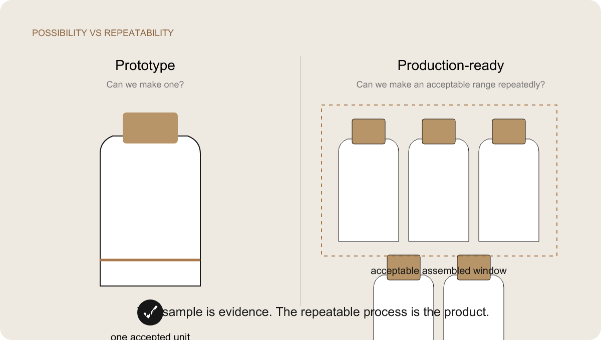 prototype vs production ready perfume packaging